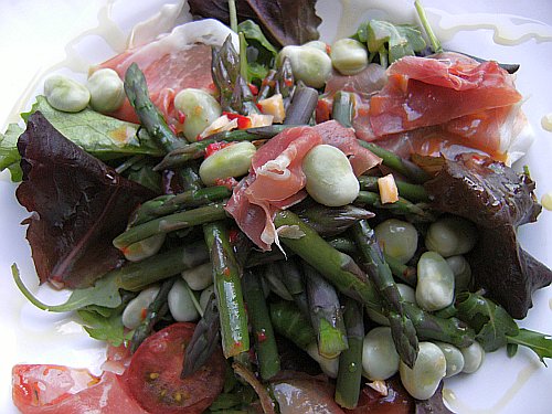 asparagus salad finished from top