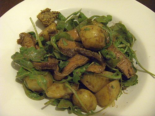 steak salad above sharp