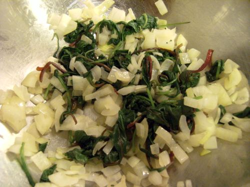 onions and red chard onions and red chard