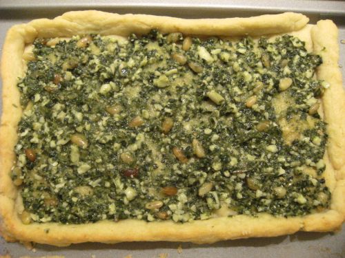 pastry with pesto