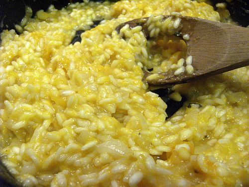 risotto with mashed squash