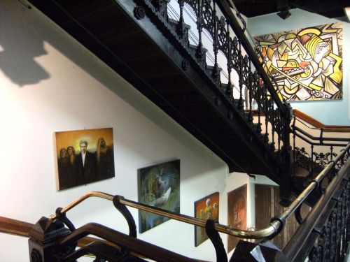 stairway with painting big