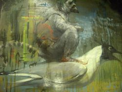 weird crow and monkey painting