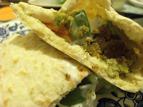 falafel in pitta mushy