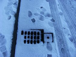 gutter in snow