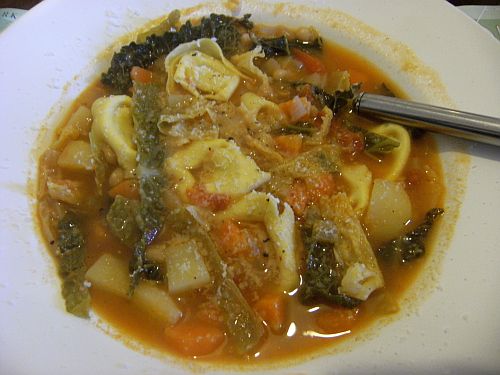minestrone on table