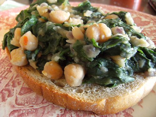 spinach on toast too