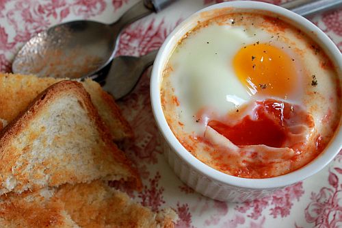 baked egg broken